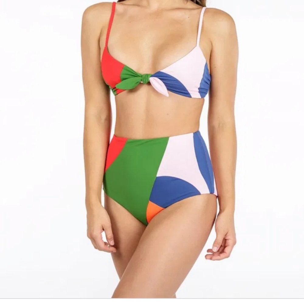 Mara Hoffman Cara Bralette Bikini Top Colorblock
